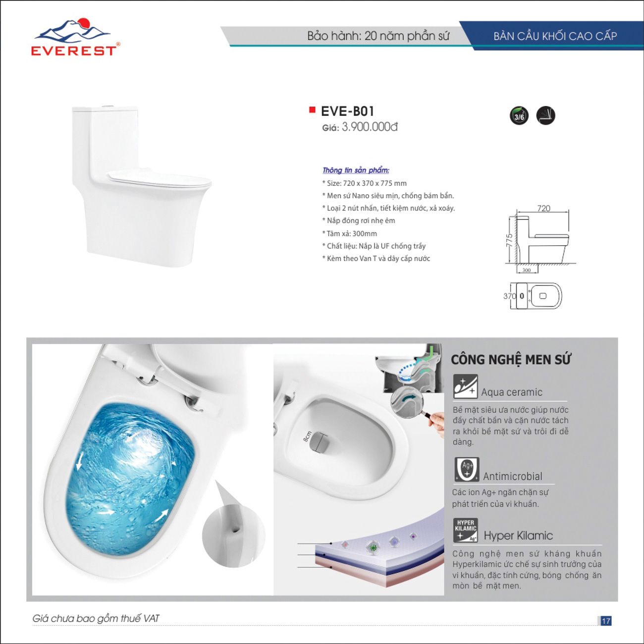 Thiết bị vệ sinh EVEREST Hiện Đại Catalogue và Bảng giá mới nhất /Page 